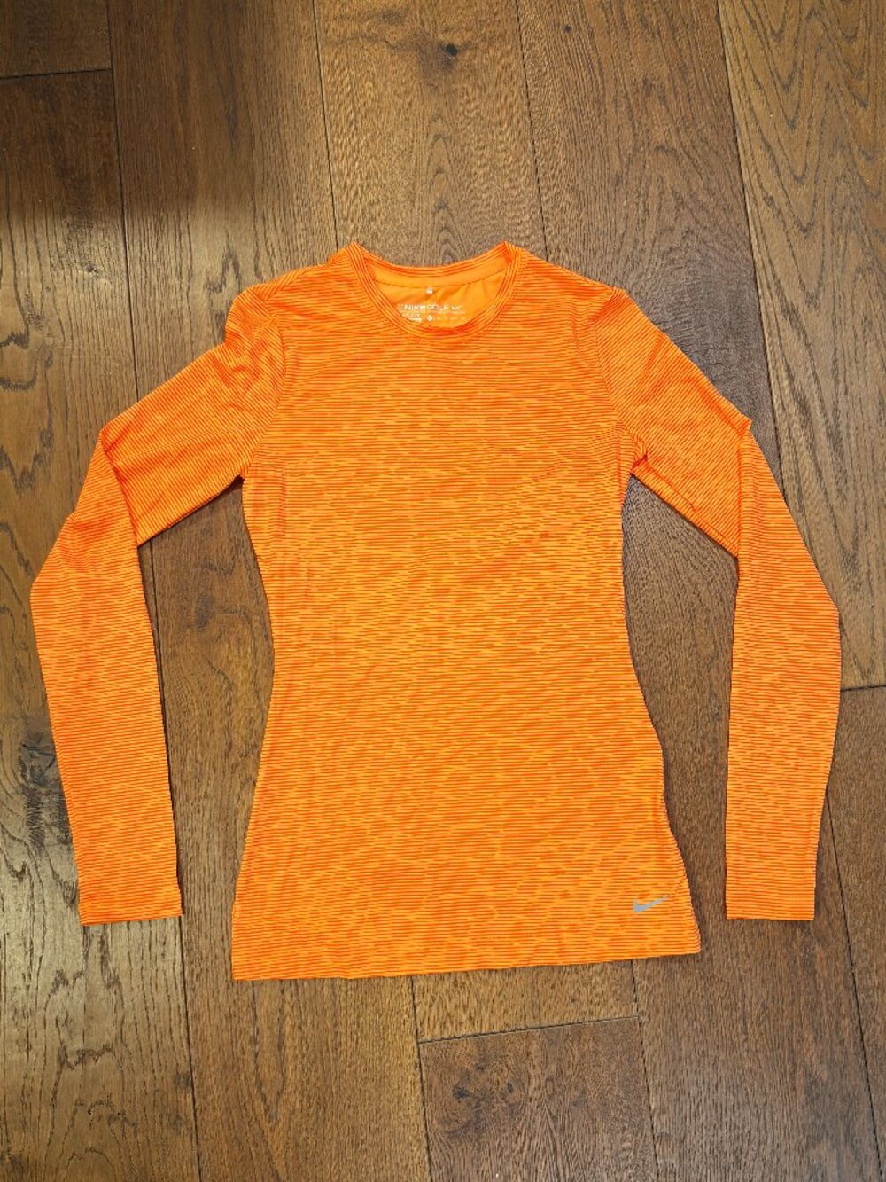 Nike Golf Dri-FIT Women’s XS Orange Striped Long Sleeve Performance Top